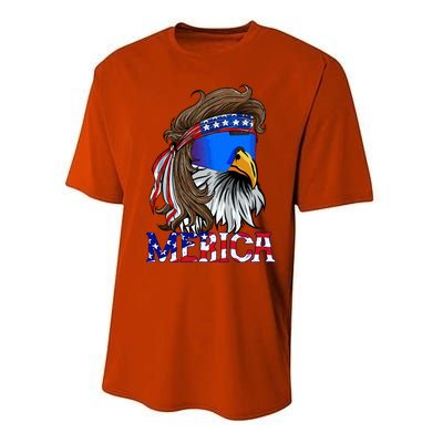 Eagle Mullet Sunglasses Merica 4th Of July Usa Performance Sprint T-Shirt