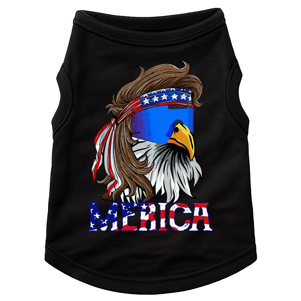 Eagle Mullet Sunglasses Merica 4th Of July Usa Doggie Tank