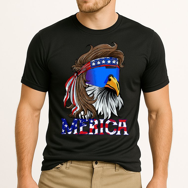 Eagle Mullet Sunglasses Merica 4th Of July Usa Cooling Performance Crew T-Shirt