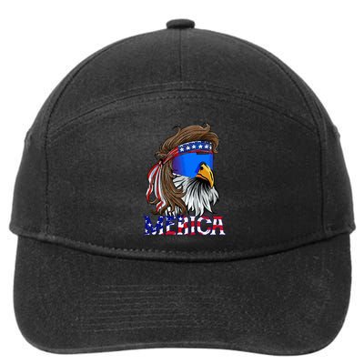 Eagle Mullet Sunglasses Merica 4th Of July Usa 7-Panel Snapback Hat
