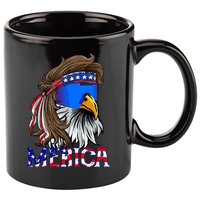 Eagle Mullet Sunglasses Merica 4th Of July Usa 11oz C Handle Ceramic Mug