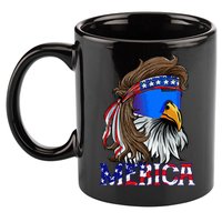 Eagle Mullet Sunglasses Merica 4th Of July Usa 11oz C Handle Ceramic Mug