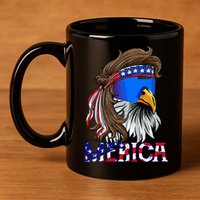 Eagle Mullet Sunglasses Merica 4th Of July Usa 11oz C Handle Ceramic Mug