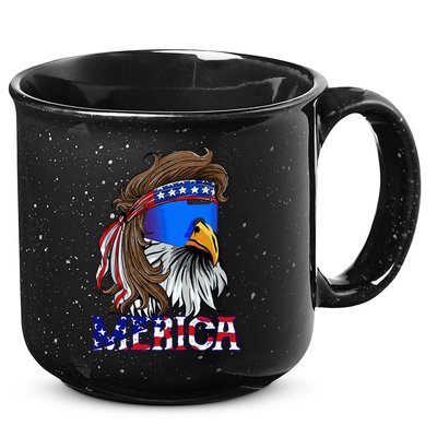Eagle Mullet Sunglasses Merica 4th Of July Usa 15oz Campfire Ceramic Mug