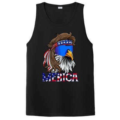 Eagle Mullet Sunglasses Merica 4th Of July Usa PosiCharge Competitor Tank