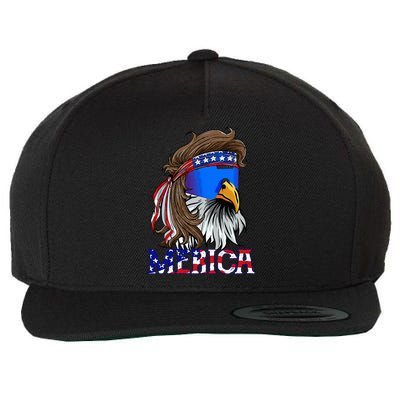 Eagle Mullet Sunglasses Merica 4th Of July Usa Wool Snapback Cap