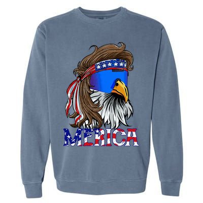 Eagle Mullet Sunglasses Merica 4th Of July Usa Garment-Dyed Sweatshirt