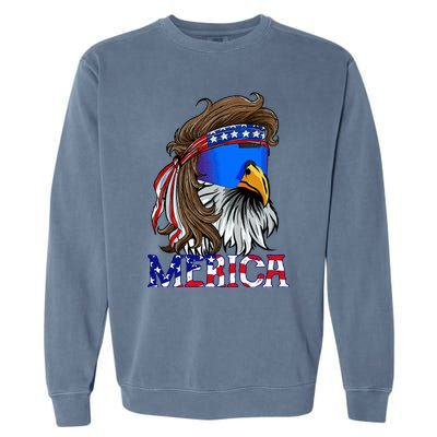 Eagle Mullet Sunglasses Merica 4th Of July Usa Garment-Dyed Sweatshirt