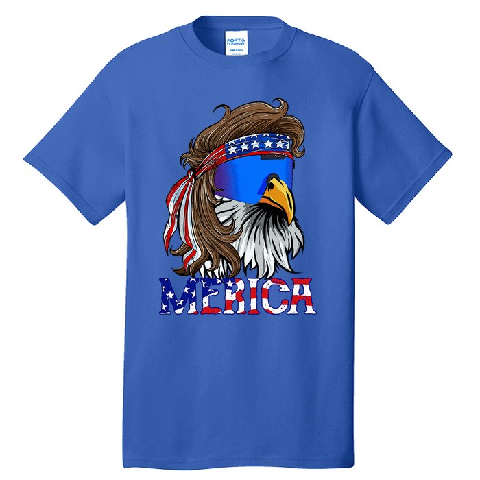 Eagle Mullet Sunglasses Merica 4th Of July Usa Tall T-Shirt