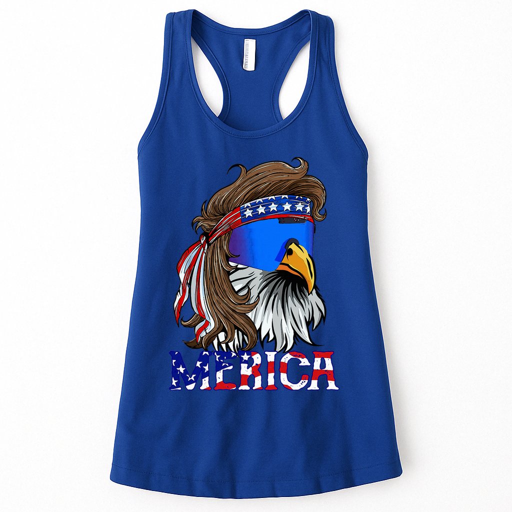 Eagle Mullet Sunglasses Merica 4th Of July Usa Womens Tank Top