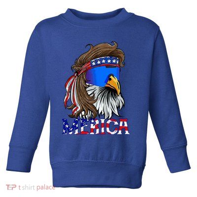 Eagle Mullet Sunglasses Merica 4th Of July Usa Toddler Sweatshirt