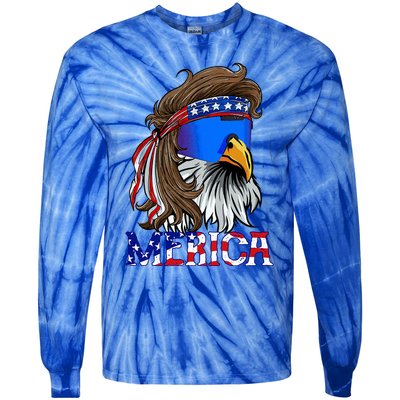 Eagle Mullet Sunglasses Merica 4th Of July Usa Tie-Dye Long Sleeve Shirt