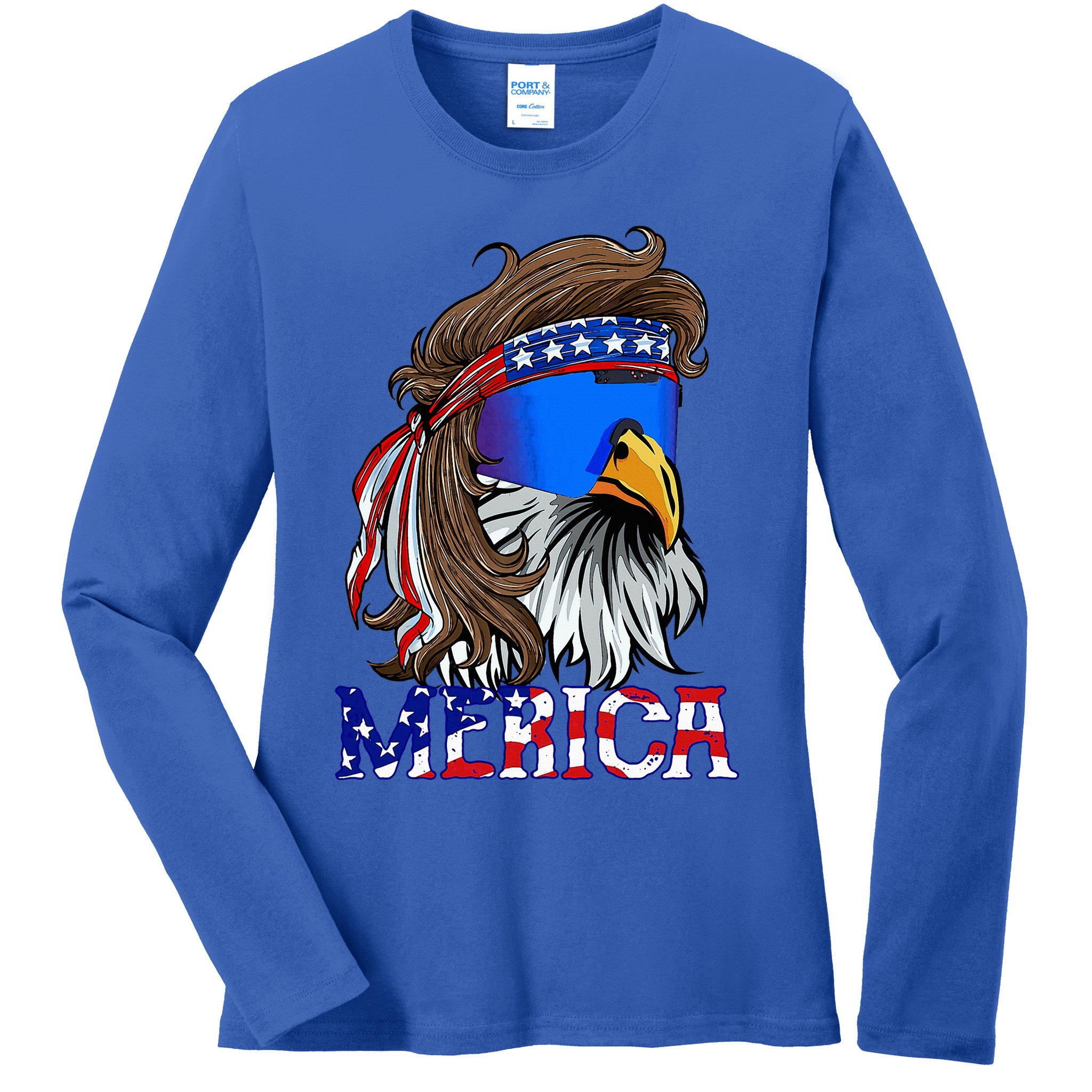 Eagle Mullet Sunglasses Merica 4th Of July Usa Ladies Long Sleeve Shirt