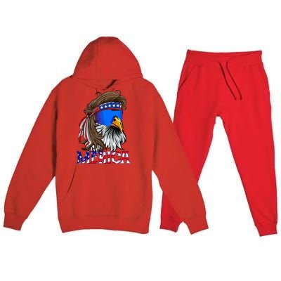 Eagle Mullet Sunglasses Merica 4th Of July Usa Premium Hooded Sweatsuit Set