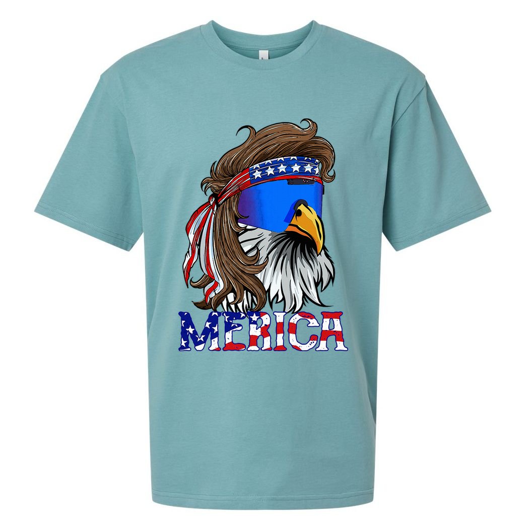 Eagle Mullet Sunglasses Merica 4th Of July Usa Sueded Cloud Jersey T-Shirt