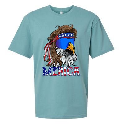 Eagle Mullet Sunglasses Merica 4th Of July Usa Sueded Cloud Jersey T-Shirt