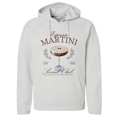 Espresso Martini Social Club Cocktail Bachelorette Performance Fleece Hoodie