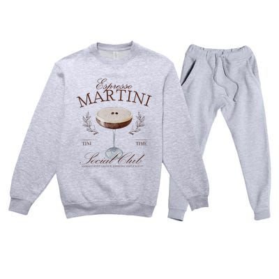 Espresso Martini Social Club Cocktail Bachelorette Premium Crewneck Sweatsuit Set