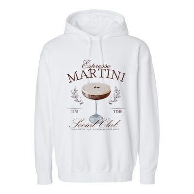 Espresso Martini Social Club Cocktail Bachelorette Garment-Dyed Fleece Hoodie