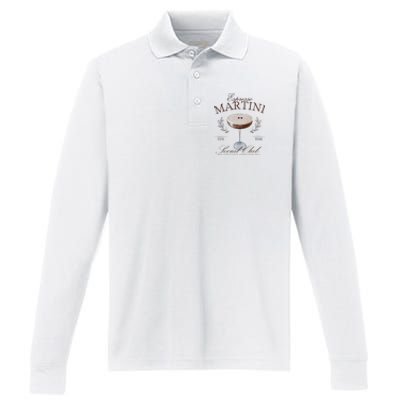 Espresso Martini Social Club Cocktail Bachelorette Performance Long Sleeve Polo