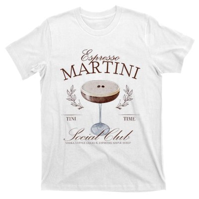 Espresso Martini Social Club Cocktail Bachelorette T-Shirt