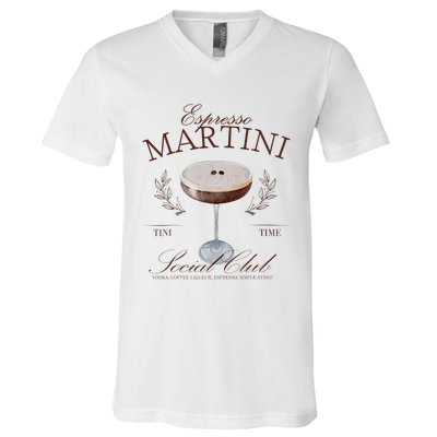 Espresso Martini Social Club Cocktail Bachelorette V-Neck T-Shirt