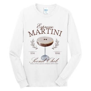 Espresso Martini Social Club Cocktail Bachelorette Tall Long Sleeve T-Shirt