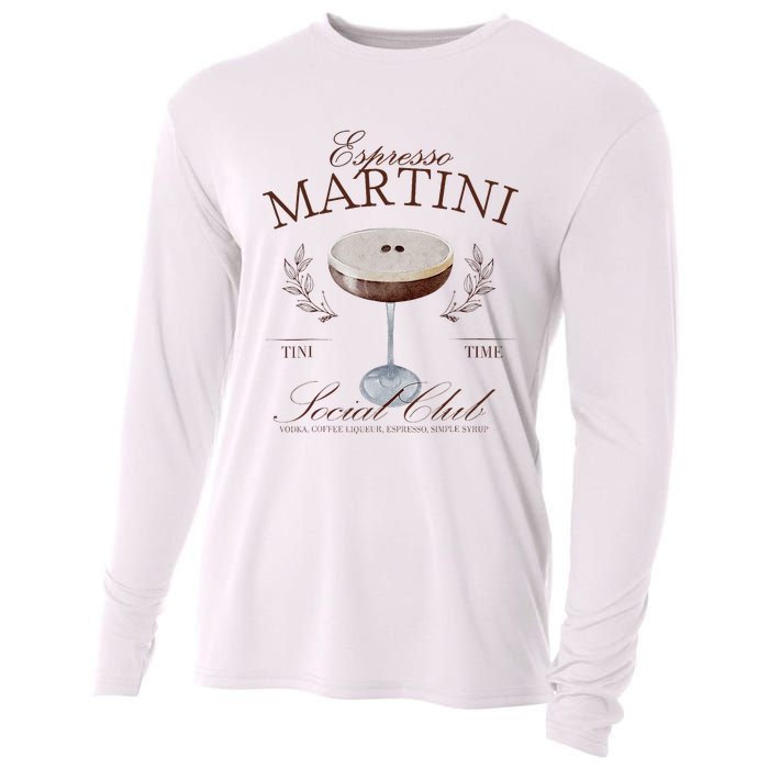 Espresso Martini Social Club Cocktail Bachelorette Cooling Performance Long Sleeve Crew