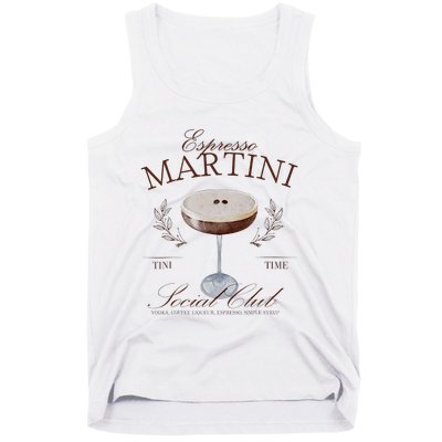 Espresso Martini Social Club Cocktail Bachelorette Tank Top