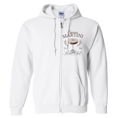 Espresso Martini Social Club Cocktail Bachelorette Full Zip Hoodie