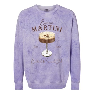 Espresso Martini Social Club Drinking Vintage Colorblast Crewneck Sweatshirt