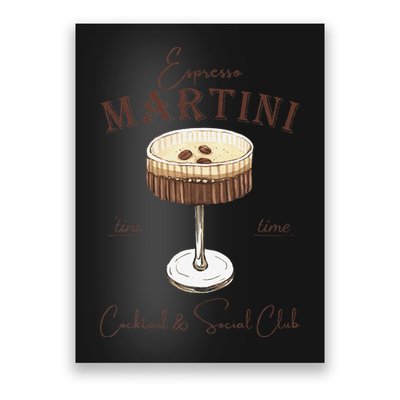 Espresso Martini Social Club Drinking Vintage Poster