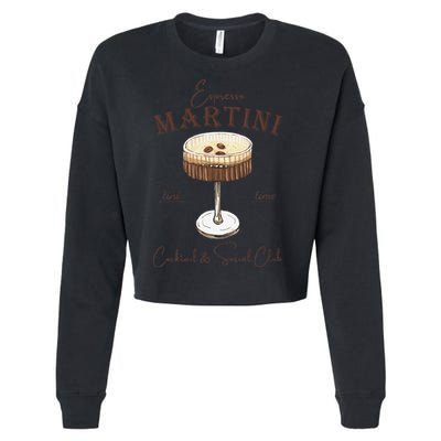 Espresso Martini Social Club Drinking Vintage Cropped Pullover Crew