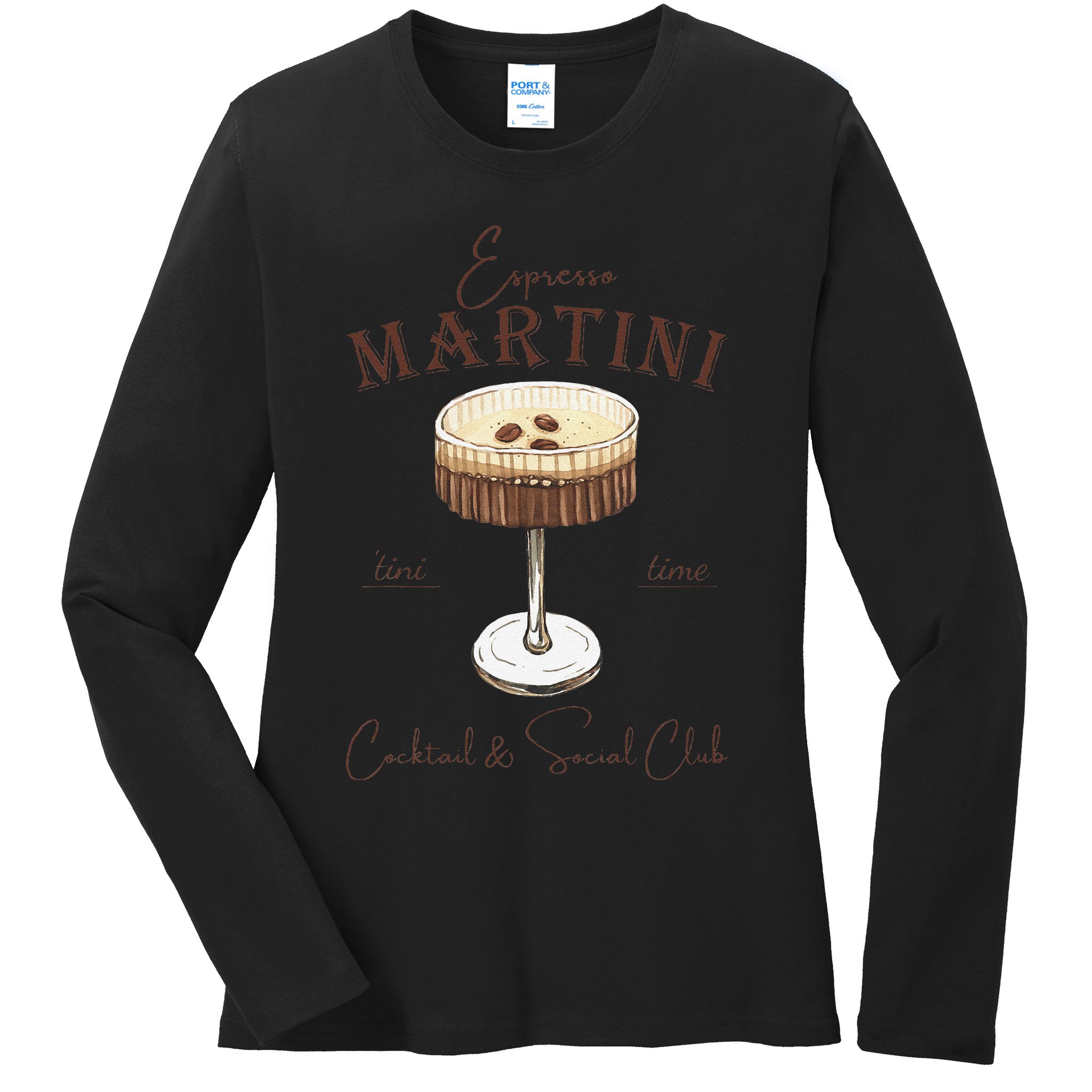 Espresso Martini Social Club Drinking Vintage Ladies Long Sleeve Shirt