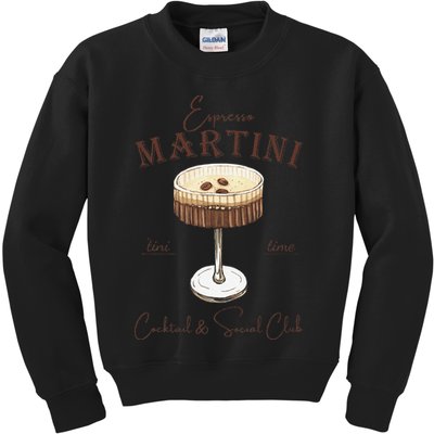 Espresso Martini Social Club Drinking Vintage Kids Sweatshirt