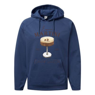 Espresso Martini Social Club Drinking Vintage Performance Fleece Hoodie