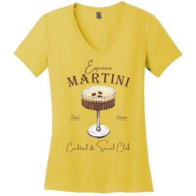 Espresso Martini Social Club Drinking Vintage Women's V-Neck T-Shirt