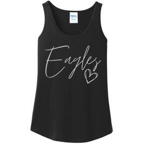 Eagles Mascot School Sports Fan Team Spirit Heart Football Ladies Essential Tank