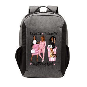 Educated Melanated Sagittarius Black Zodiac Gift Vector Backpack