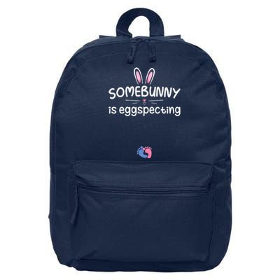 Expecting Mom Somebunny Is Eggspecting Easter Pregnancys 16 in Basic Backpack