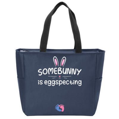 Expecting Mom Somebunny Is Eggspecting Easter Pregnancys Zip Tote Bag