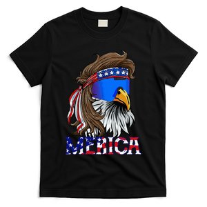 Eagle Mullet Sunglasses Merica 4th Of July Usa American Flag T-Shirt