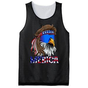 Eagle Mullet Sunglasses Merica 4th Of July Usa American Flag Mesh Reversible Basketball Jersey Tank