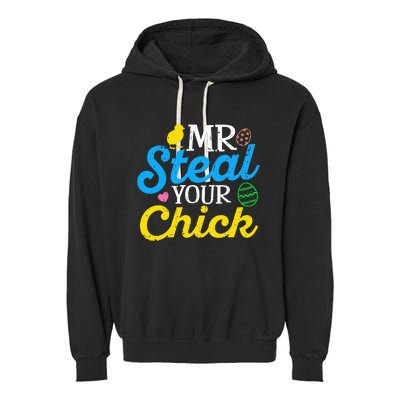 Easter Mr Steal Your Chick Funny Spring Humor Garment-Dyed Fleece Hoodie