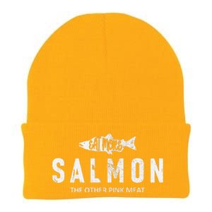 Eat More Salmon The Other Pink Meat Funny Fishing Fisherman Knit Cap Winter Beanie