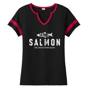 Eat More Salmon The Other Pink Meat Funny Fishing Fisherman Ladies Halftime Notch Neck Tee