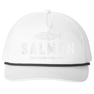 Eat More Salmon The Other Pink Meat Funny Fishing Fisherman Snapback Five-Panel Rope Hat