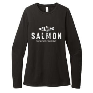 Eat More Salmon The Other Pink Meat Funny Fishing Fisherman Womens CVC Long Sleeve Shirt