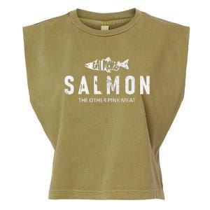 Eat More Salmon The Other Pink Meat Funny Fishing Fisherman Garment-Dyed Women's Muscle Tee