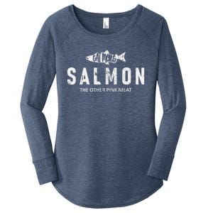 Eat More Salmon The Other Pink Meat Funny Fishing Fisherman Women's Perfect Tri Tunic Long Sleeve Shirt